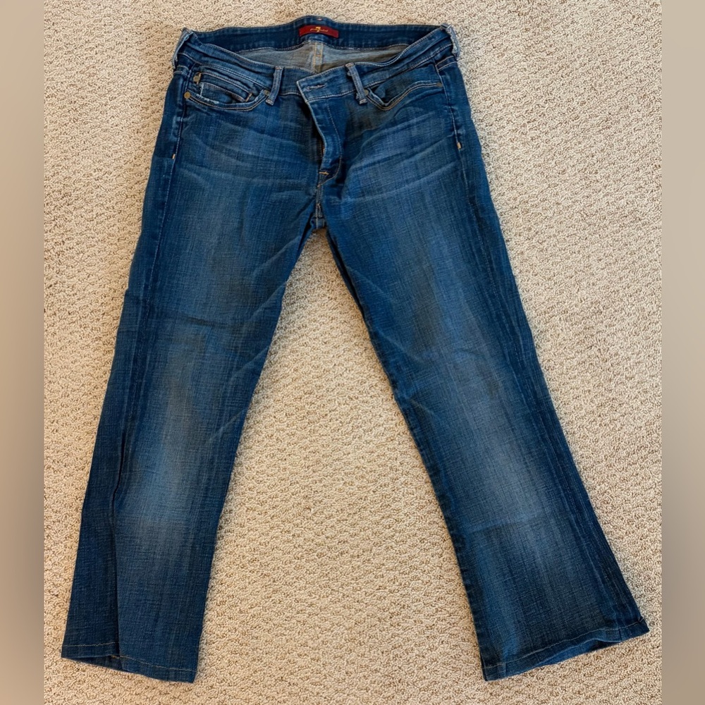 7 For All Mankind Dark Blue Boot Cut Jeans